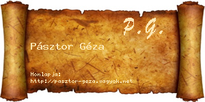 Pásztor Géza névjegykártya