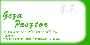 geza pasztor business card